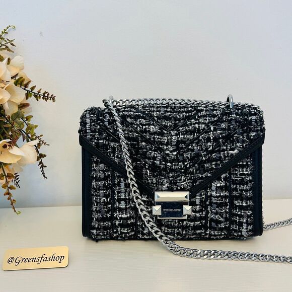 Michael Kors Whitney Medium Quilted Shoulder Bag Black - Picture 1 of 9